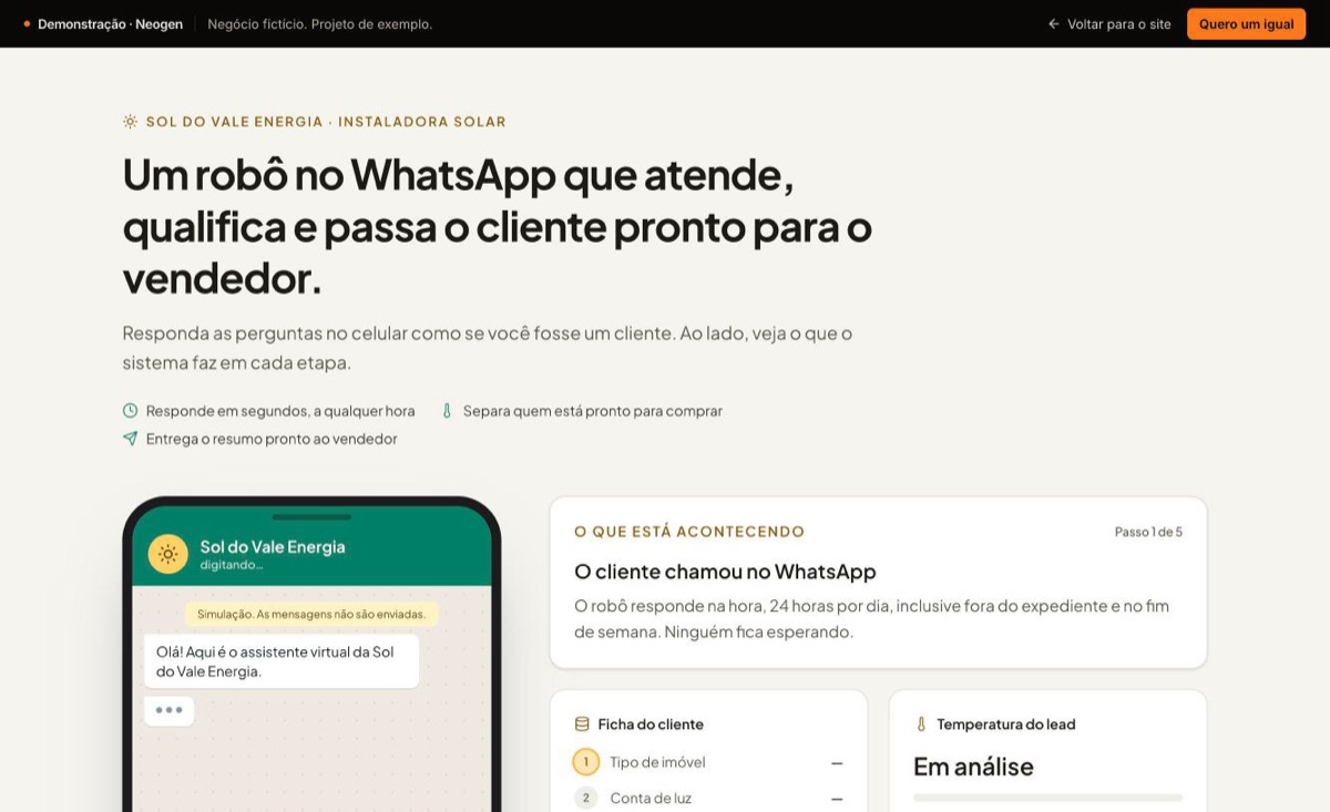 Captura de tela: Atendimento automático no WhatsApp